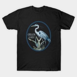 Water Fowl Bird Watching Heron Birds Great Oregon Coast T-Shirt